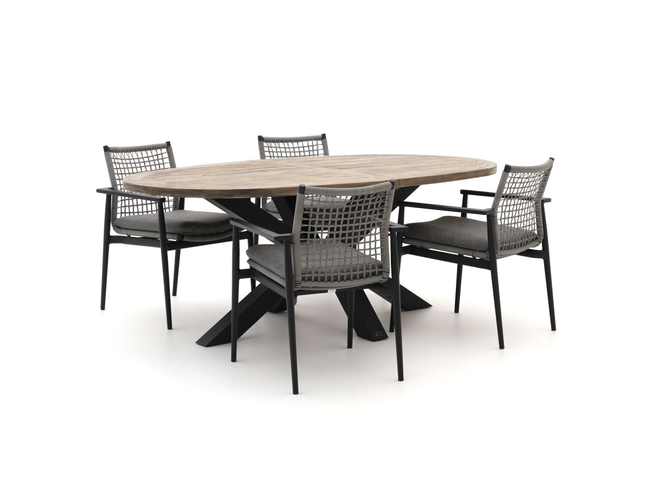Bellagio Pizzoli/ROUGH-Y Ellips 200 cm Gartenmöbel-Set 5-teilig stapelbar Grau Rabatt: 28 % Unkategorisiert online kaufen