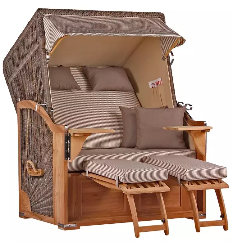 Strandkorb Nordstrand Teak PE grey Dessin 510 Beige Unkategorisiert online kaufen