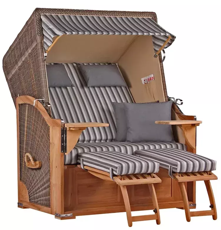 Strandkorb Nordstrand Teak PE grey Dessin 545 Grau Unkategorisiert online kaufen