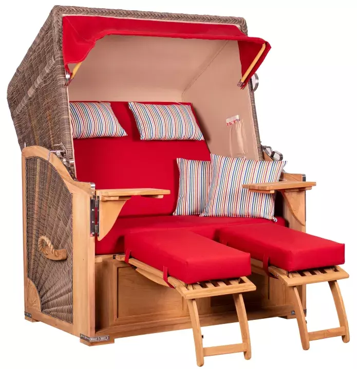 Strandkorb Nordstrand Teak PE grey Dessin 585 Rot Unkategorisiert online kaufen