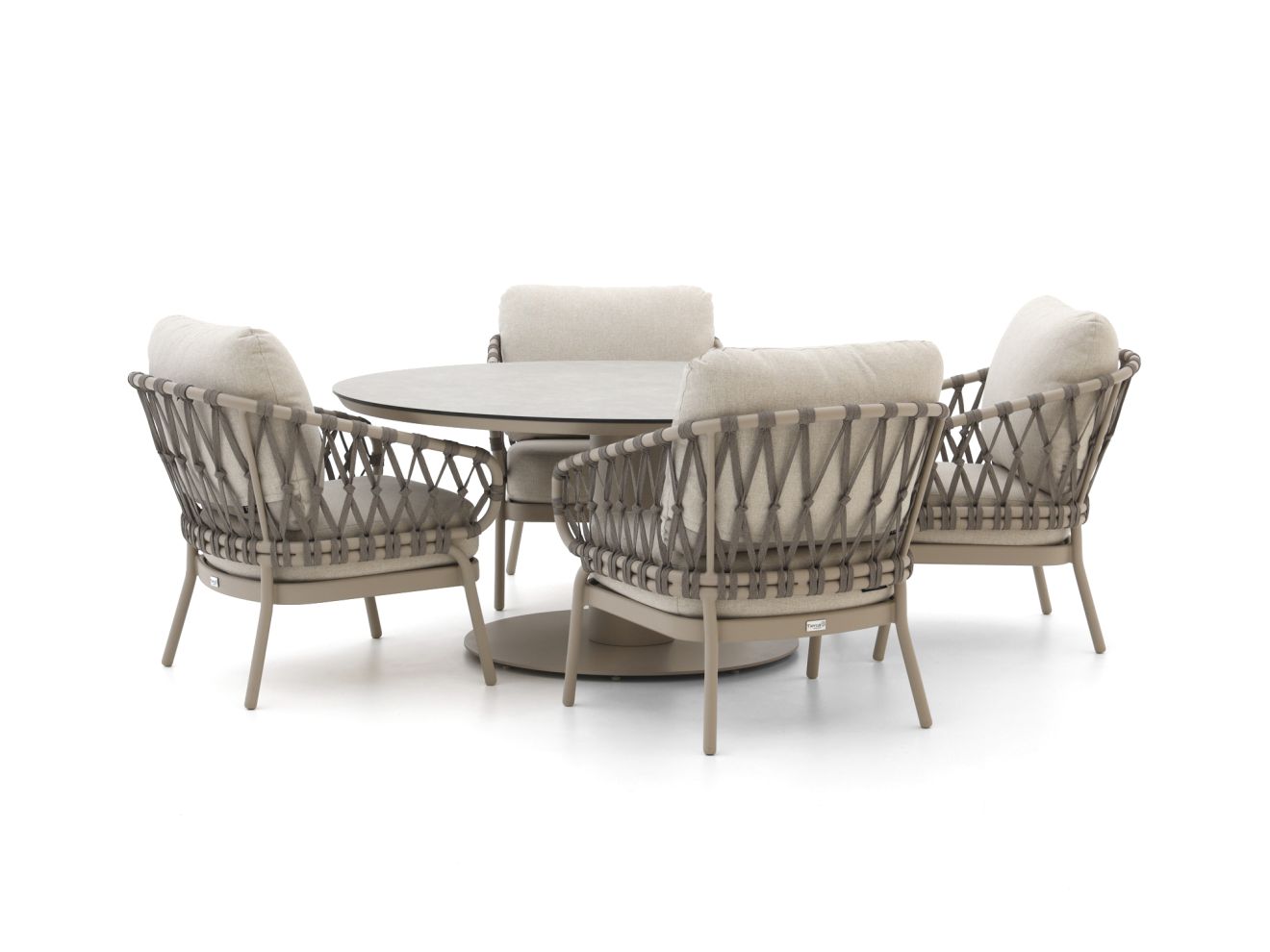 Tierra Outdoor Natal/Moreno ø 150 cm Low Dining Gartenmöbel-Set 5-teilig Taupe 150cm Unkategorisiert online kaufen