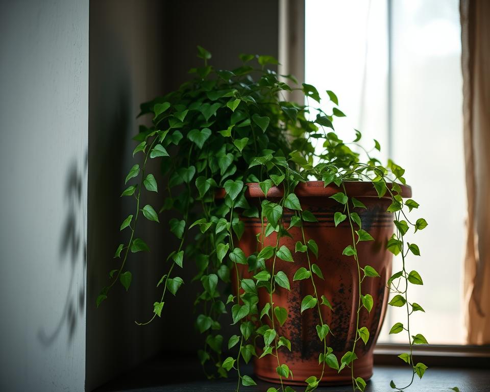 Efeutute Hängepflanze im Schatten Efeutute Hängepflanze im Schatten