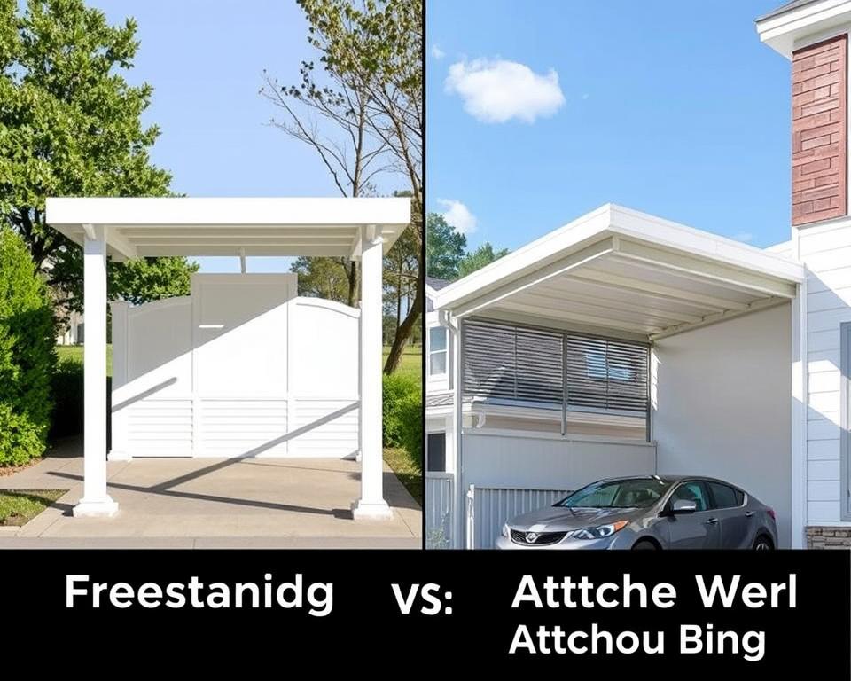 Freistehender und angebauter Carport Vergleich Freistehender und angebauter Carport Vergleich