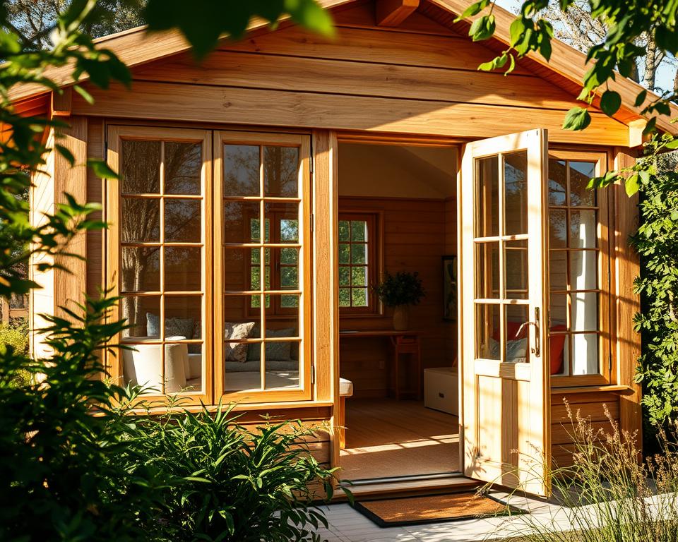 Gartenhaus Fenster und Türen Planung