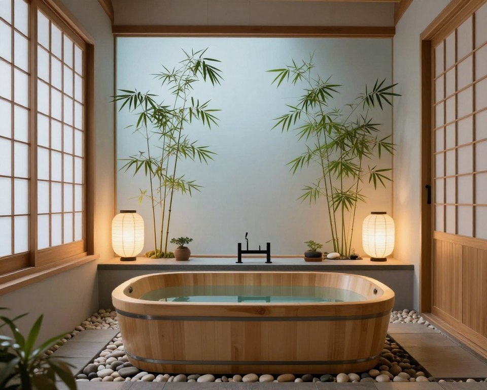 Farbkonzepte für japanische Badezimmer