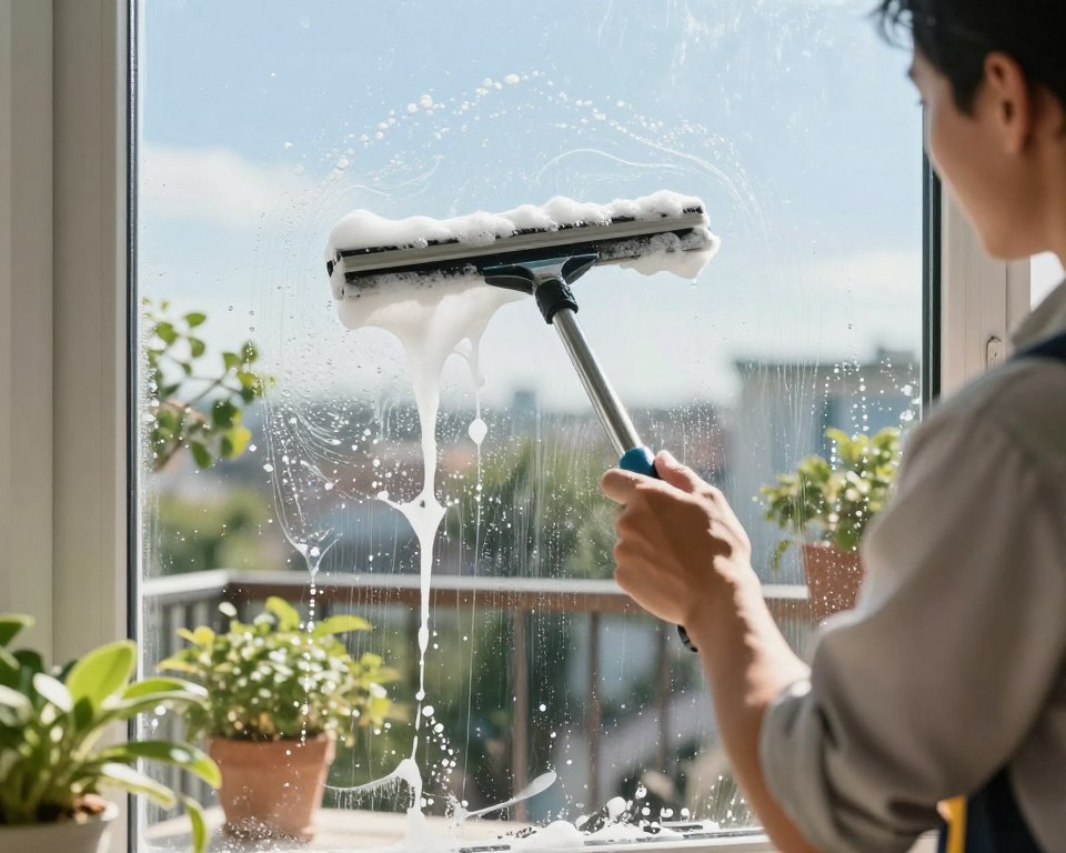 Fensterreinigung mit Shampoo