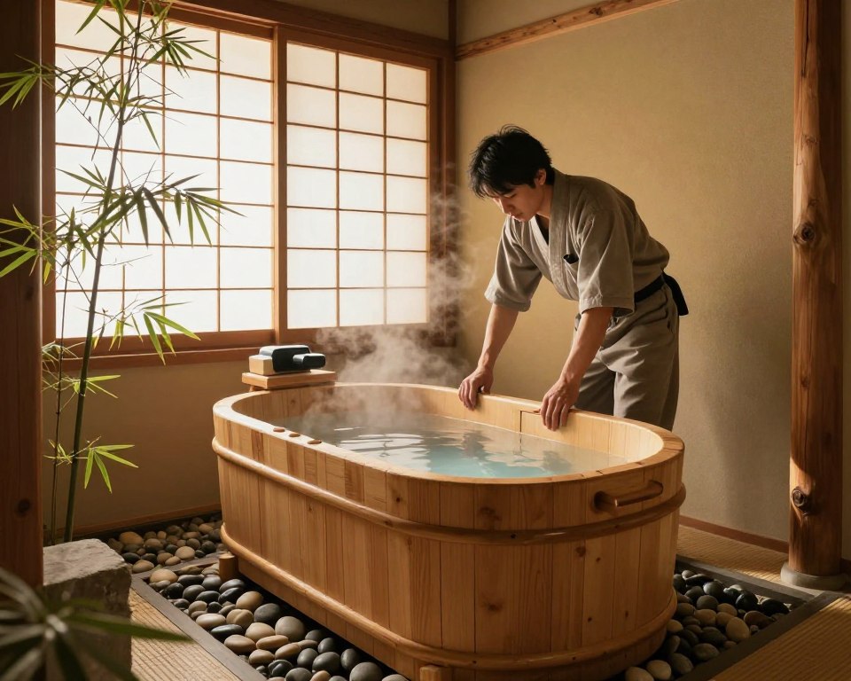 Installation einer Ofuro-Badewanne