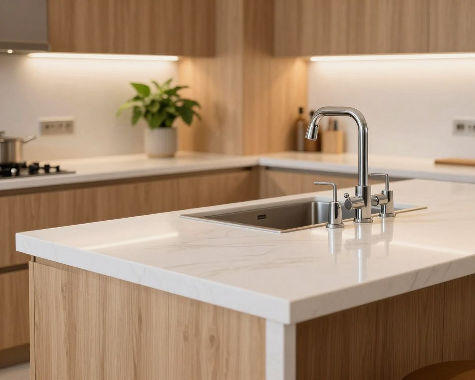 Kombination von Arbeitsplatte und Armaturen Kombination von Arbeitsplatte und Armaturen