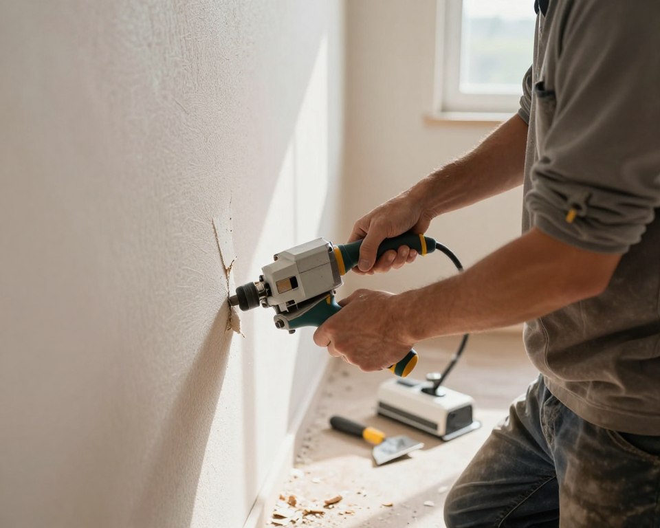 Mechanisches Entfernen von Glasfasertapete